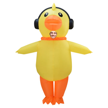 Listen to Music Duckling Inflatable Costume High Quality Fun Party Look Yellow Halloween Suit Becostume